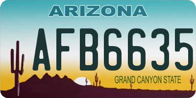 AZ license plate AFB6635