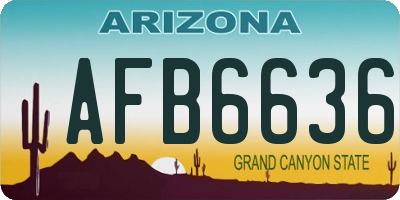 AZ license plate AFB6636