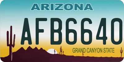 AZ license plate AFB6640