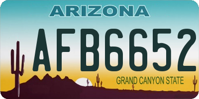 AZ license plate AFB6652