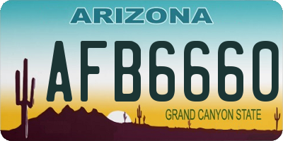 AZ license plate AFB6660