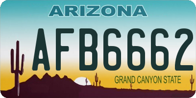 AZ license plate AFB6662