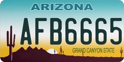 AZ license plate AFB6665
