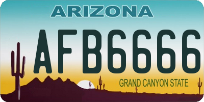 AZ license plate AFB6666