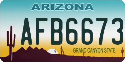 AZ license plate AFB6673
