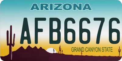 AZ license plate AFB6676