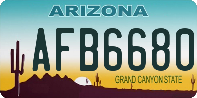 AZ license plate AFB6680