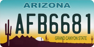 AZ license plate AFB6681