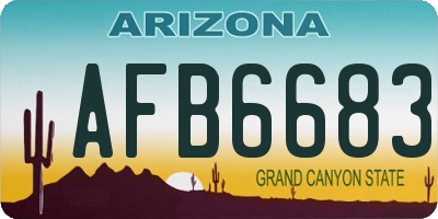 AZ license plate AFB6683
