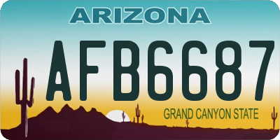 AZ license plate AFB6687