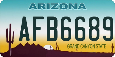 AZ license plate AFB6689