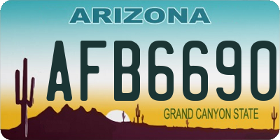 AZ license plate AFB6690
