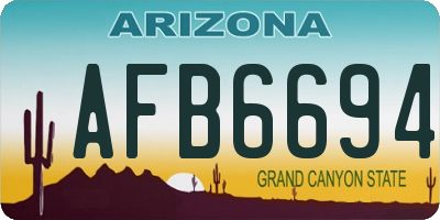 AZ license plate AFB6694