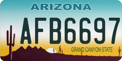 AZ license plate AFB6697
