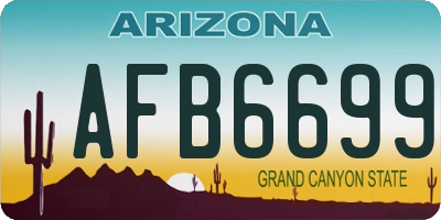 AZ license plate AFB6699