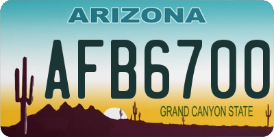 AZ license plate AFB6700