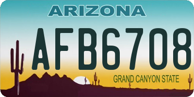 AZ license plate AFB6708