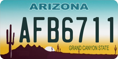 AZ license plate AFB6711