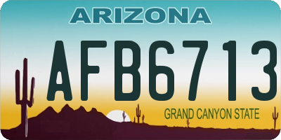 AZ license plate AFB6713