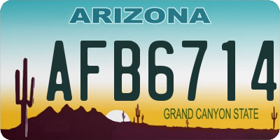 AZ license plate AFB6714