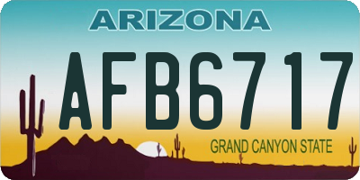 AZ license plate AFB6717