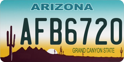 AZ license plate AFB6720