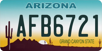 AZ license plate AFB6721