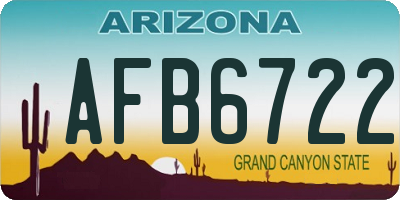 AZ license plate AFB6722