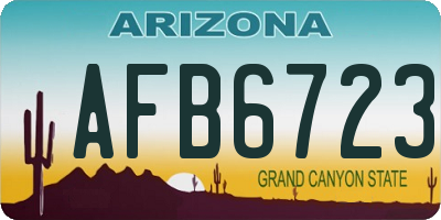 AZ license plate AFB6723