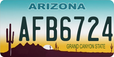 AZ license plate AFB6724
