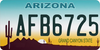 AZ license plate AFB6725