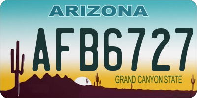 AZ license plate AFB6727