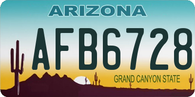 AZ license plate AFB6728