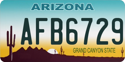 AZ license plate AFB6729
