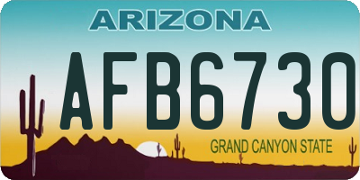 AZ license plate AFB6730