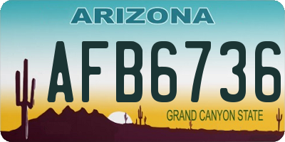AZ license plate AFB6736