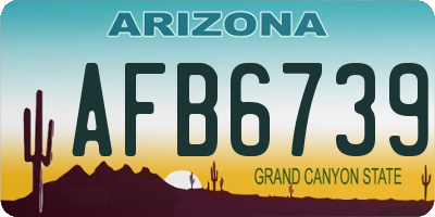 AZ license plate AFB6739