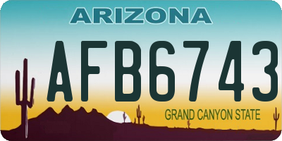 AZ license plate AFB6743
