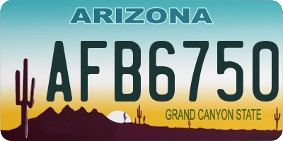 AZ license plate AFB6750