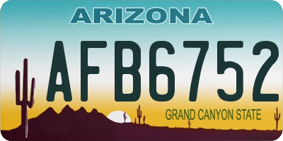AZ license plate AFB6752