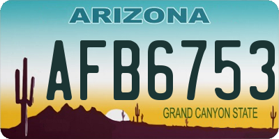 AZ license plate AFB6753