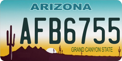 AZ license plate AFB6755