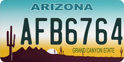 AZ license plate AFB6764