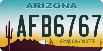 AZ license plate AFB6767