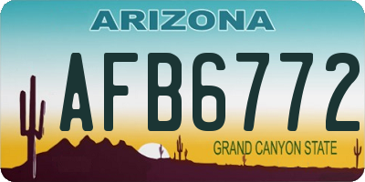 AZ license plate AFB6772