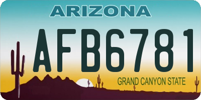 AZ license plate AFB6781