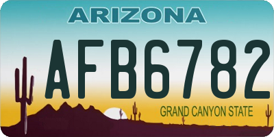 AZ license plate AFB6782
