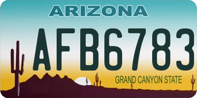 AZ license plate AFB6783