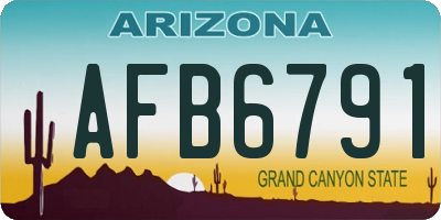 AZ license plate AFB6791