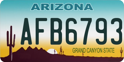 AZ license plate AFB6793